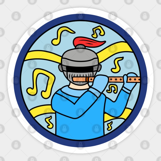 Cute knight playing flute Sticker by Andrew Hau